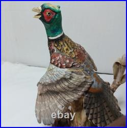 9.5 PHEASANT porcelain Forever Nature Figurine 1982 Fred Aman Enesco RARE vtg