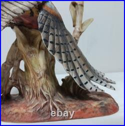 9.5 PHEASANT porcelain Forever Nature Figurine 1982 Fred Aman Enesco RARE vtg