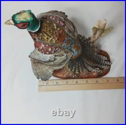 9.5 PHEASANT porcelain Forever Nature Figurine 1982 Fred Aman Enesco RARE vtg