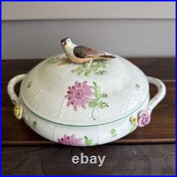 9.5 Rothschild Bird Top Tureen Herond Hungary Handpainted Porcelain Vintage