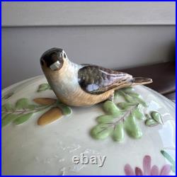 9.5 Rothschild Bird Top Tureen Herond Hungary Handpainted Porcelain Vintage