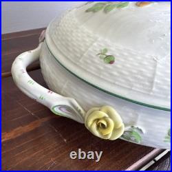 9.5 Rothschild Bird Top Tureen Herond Hungary Handpainted Porcelain Vintage