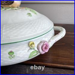 9.5 Rothschild Bird Top Tureen Herond Hungary Handpainted Porcelain Vintage