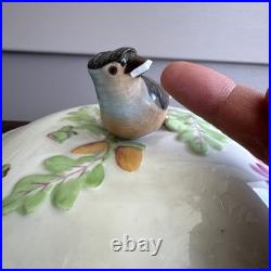 9.5 Rothschild Bird Top Tureen Herond Hungary Handpainted Porcelain Vintage