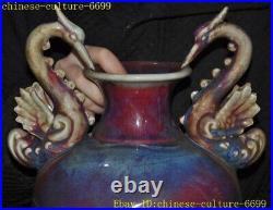 9.6 Collection China Jun porcelain Feng shui bird statue Zun Cup Pot Vase Jar