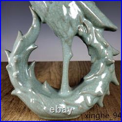 9.6 Old Antique Song dynasty ru kiln Porcelain cyan glaze phoenix bird Statue