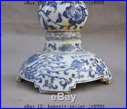 9 A old china Blue and White Porcelain fish phoenix bird statue Bottle Pot Vase