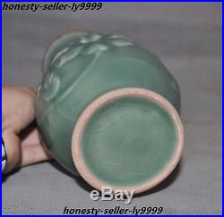 9 Chinese Ru kiln old porcelain glaze flower bird Statue Bottle Pot Vase Jar