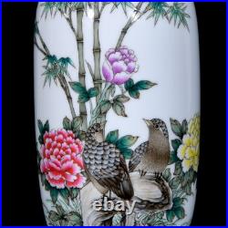 9'' Collectable Art Handmade Painting Five Colours Porcelain Bird Vase
