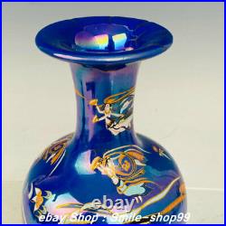 9 Song Dynasty Old Jian Kiln Bule Porcelain Flying Beauty Kids Bottle Vase Pot