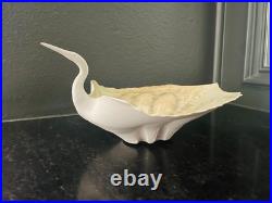 AMAZING MCM Style Porcelain Crane Sculpture Signed Studio Art Ceramic Bird