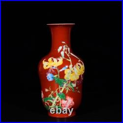 A PAir Nice Collectable Art Hand Painting Famille Rose Porcelain Bird Shang Vase