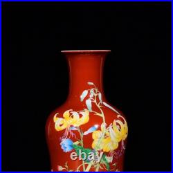 A PAir Nice Collectable Art Hand Painting Famille Rose Porcelain Bird Shang Vase