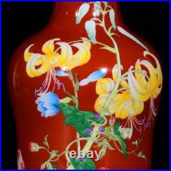 A PAir Nice Collectable Art Hand Painting Famille Rose Porcelain Bird Shang Vase