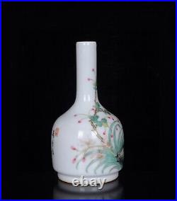 A Pair Chinese Enamel Porcelain Handmade Exquisite Flowers&Birds Vase 14559