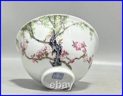 A Pair Collectable Art Fine Handmade Painting Famille Rose Porcelain Bird Bowl