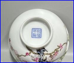 A Pair Collectable Art Fine Handmade Painting Famille Rose Porcelain Bird Bowl
