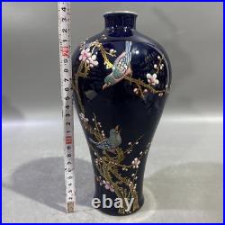 A Pair Nice Chinese Art Handmade Painting Famille Rose Porcelain Bird Vase