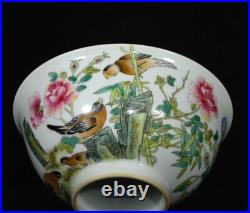 A Pair Rare Collectable Art Hand Painting Famille Rose Porcelain Bird Bowl