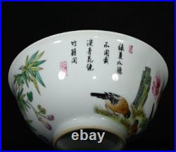 A Pair Rare Collectable Art Hand Painting Famille Rose Porcelain Bird Bowl