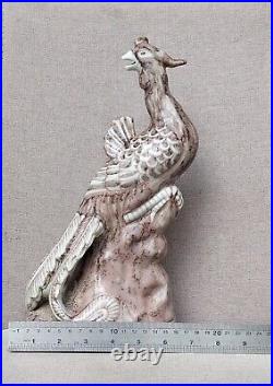 A Rare! Chinese red underglaze phoenix bird porcelain Statue