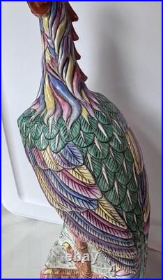 A pair of antique Chinese porcelain phoenix birds (18 inch) stunning