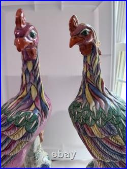 A pair of antique Chinese porcelain phoenix birds (18 inch) stunning