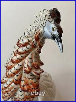 Amazing Pair Vintage Bird Statues Figurines Porcelain 11.5 Tall