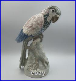 Amphora Czechoslovakia Porcelain Figurine Of A Parrot 13 1/2 Tall, Outstanding
