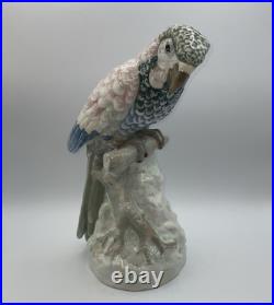 Amphora Czechoslovakia Porcelain Figurine Of A Parrot 13 1/2 Tall, Outstanding