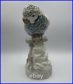 Amphora Czechoslovakia Porcelain Figurine Of A Parrot 13 1/2 Tall, Outstanding