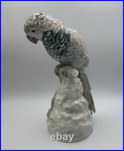 Amphora Czechoslovakia Porcelain Figurine Of A Parrot 13 1/2 Tall, Outstanding