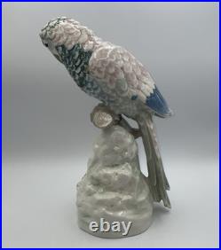 Amphora Czechoslovakia Porcelain Figurine Of A Parrot 13 1/2 Tall, Outstanding