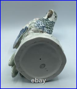 Amphora Czechoslovakia Porcelain Figurine Of A Parrot 13 1/2 Tall, Outstanding
