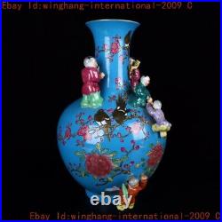 Ancient China wucai cloisonne enamel porcelain bird Cup Bottle Pot Vase Statue