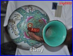 Ancient China wucai porcelain plum bird Zun Cup Bottle Pot Vase Jar Statue
