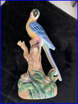 Andrea by Sadek 1 Parrot Bird Chinoiserie Porcelain Figurine & Piccadilly Bird