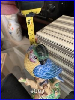 Andrea by Sadek 1 Parrot Bird Chinoiserie Porcelain Figurine & Piccadilly Bird