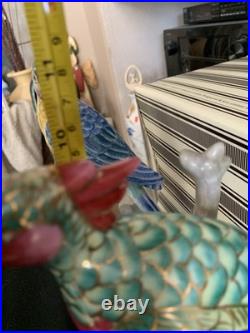 Andrea by Sadek 1 Parrot Bird Chinoiserie Porcelain Figurine & Piccadilly Bird