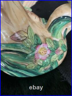 Andrea by Sadek 1 Parrot Bird Chinoiserie Porcelain Figurine & Piccadilly Bird