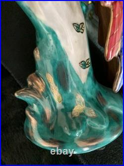 Andrea by Sadek 1 Parrot Bird Chinoiserie Porcelain Figurine & Piccadilly Bird