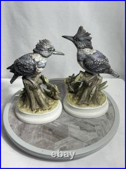 Andrea by Sadek Belted Kingfisher Bird Figurines Pair Porcelain Japan
