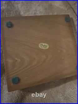 Andrea by Sadek Blue Bird Figurine on Branch w Berries Porcelain 8405Grosbeak