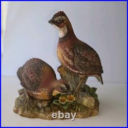Andrea by Sadek Bobwhites Quail Bird Porcelain Figurine, Hand Painted 8 in