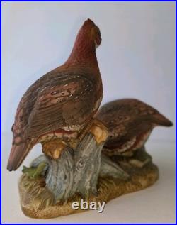 Andrea by Sadek Bobwhites Quail Bird Porcelain Figurine, Hand Painted 8 in