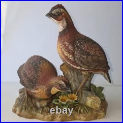 Andrea by Sadek Bobwhites Quail Bird Porcelain Figurine, Hand Painted 8 in
