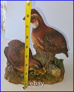 Andrea by Sadek Bobwhites Quail Bird Porcelain Figurine, Hand Painted 8 in