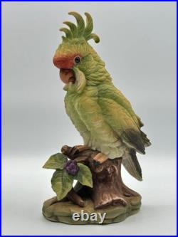 Andrea by Sadek Cockatoo Porcelain Figurine Pair 5959 Made in Japan 8.5 7.75