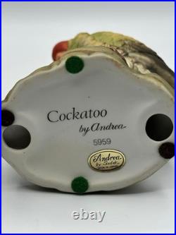 Andrea by Sadek Cockatoo Porcelain Figurine Pair 5959 Made in Japan 8.5 7.75