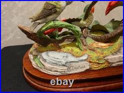 Andrea by Sadek Limited Edition 3 Hummingbirds Hibiscus Porcelain Sculpture 13